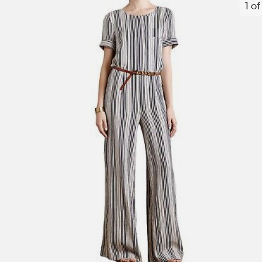 Anthro Harlyn Highline Striped Jumpsuit